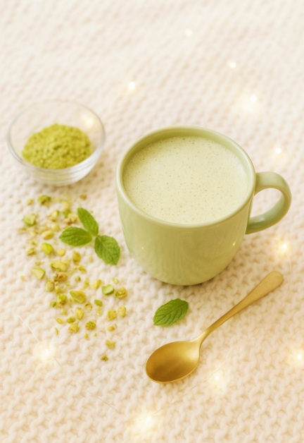 Smooth pistachio latte in a cup — Pistachio Latte